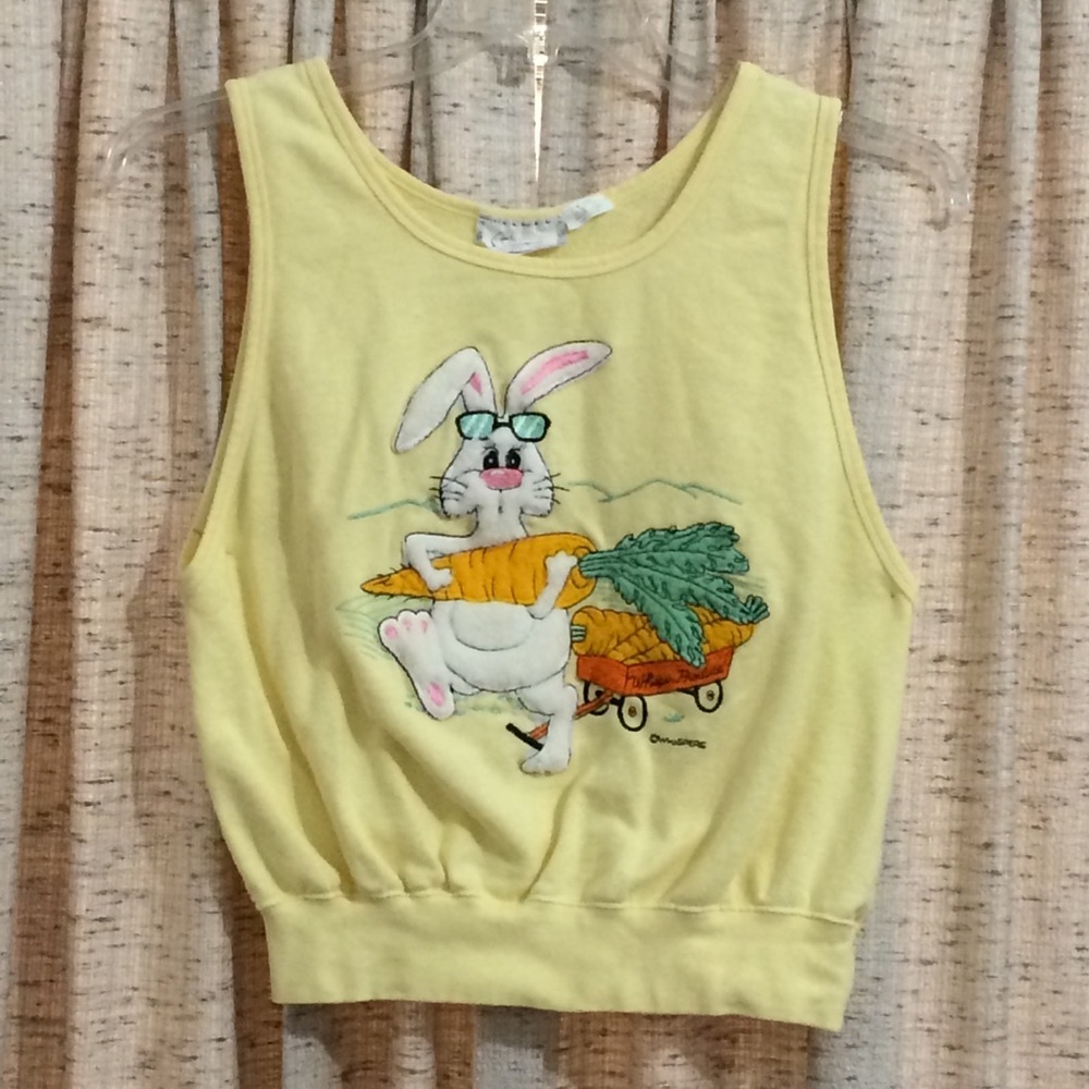 Vintage Whispers Fuzzy Bunny Tank Top